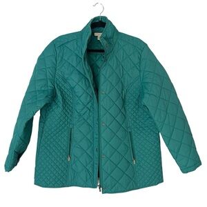 APPLESEEDS Women's Berkshire Teal Blue Quilted Jacket Puffer Coat
